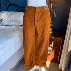 Zara Chestnut Brown Tan Corduroy Ankle Pants